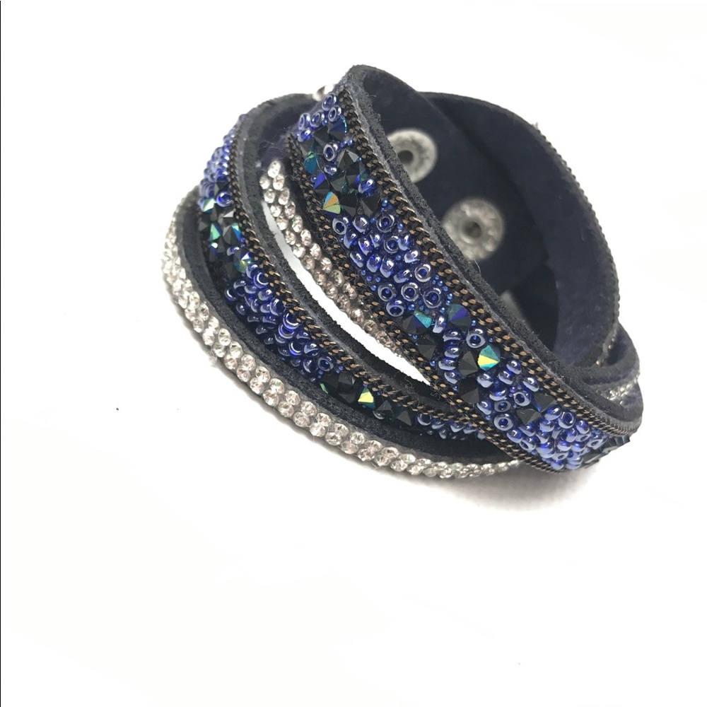 Rhinestone Wrap Around Bracelet Adjustable - Picture 3 of 5